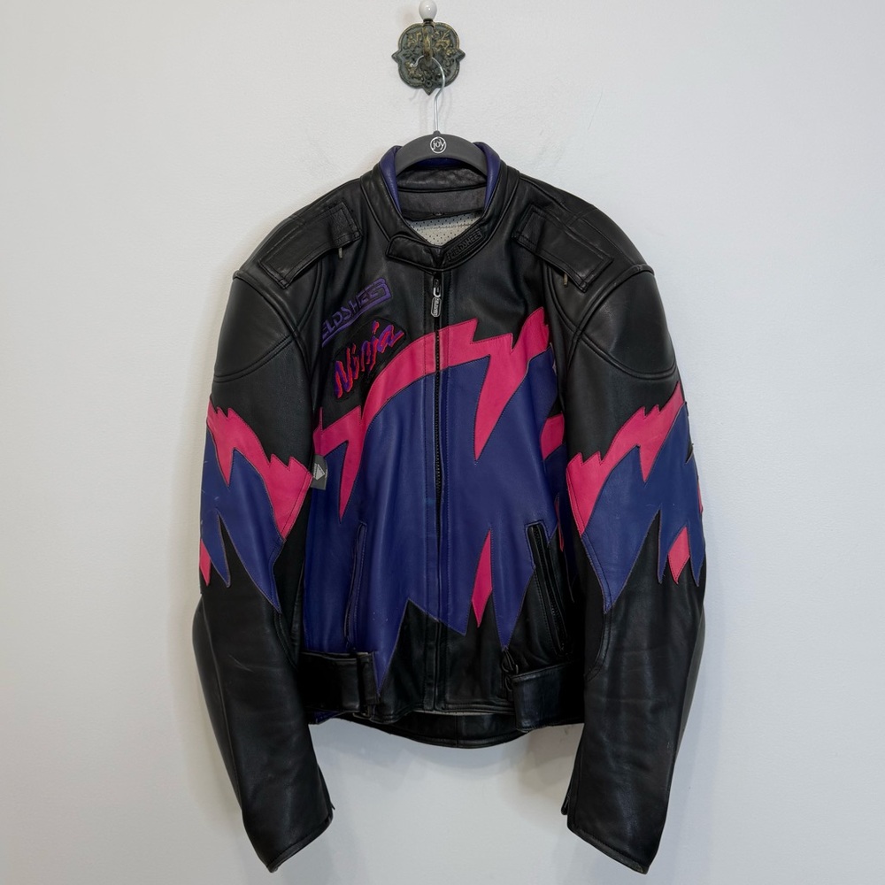 Fieldsheer Armored Leather Motorcycle Jacket Ninja 90s Kevlar Men's 48 Vintage